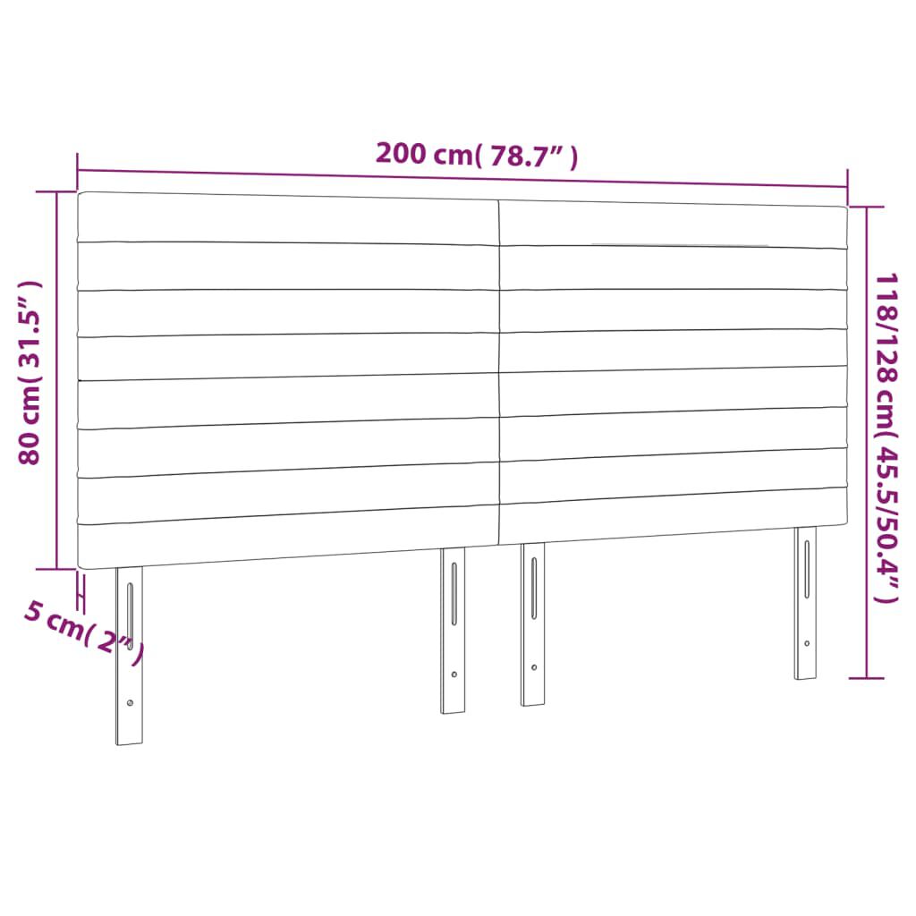 vidaXL Κεφαλάρια Κρεβατιού 4 τεμ. Μαύρο 100x5x78/88 εκ. Βελούδινο