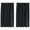 vidaXL Κουρτίνες με κουρτίνες 2 pcs Μαύρο 140 x 140 cm Βελούδο