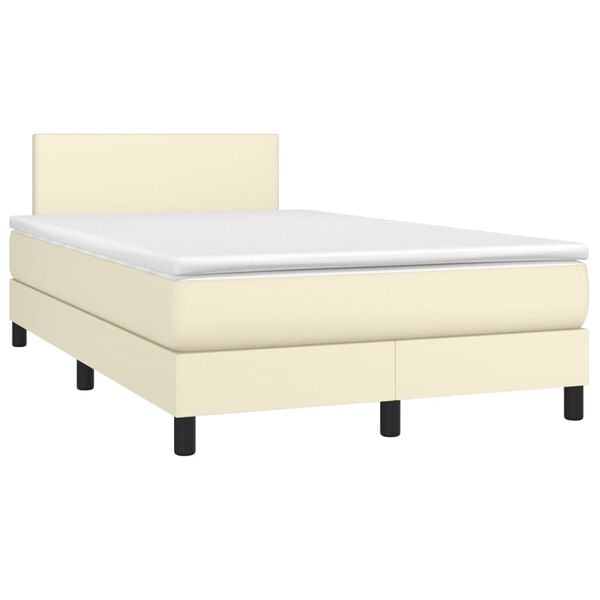 vidaXL &Kappa;&rho;&epsilon;&beta;ά&tau;&iota; Boxspring &mu;&epsilon; &Sigma;&tau;&rho;ώ&mu;&alpha; &Kappa;&rho;&epsilon;&mu; 120x200&epsilon;&kappa;. &alpha;&pi;ό &Sigma;&upsilon;&nu;&theta;&epsilon;&tau;&iota;&kappa;ό &Delta;έ&rho;&mu;&alpha;