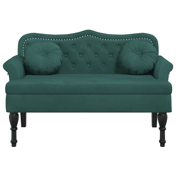 vidaXL Παγκάκι Σκούρο Πράσινο 120,5 x 65 x 75 εκ. με Μαξιλάρια