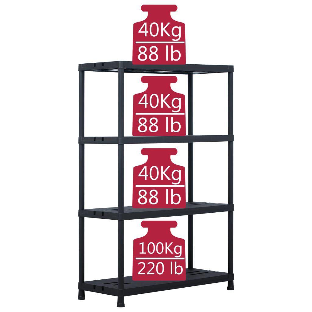vidaXL Ραφιέρα Μαύρη 220 κ. 90 x 40 x 138 εκ. Πλαστική