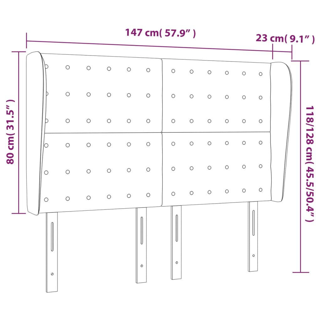 vidaXL Κεφαλάρι με Πτερύγια Σκούρο Πράσινο 147x23x118/128εκ. Βελούδινο