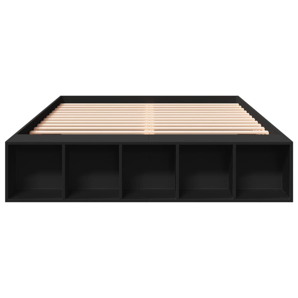 vidaXL Πλαίσιο Κρεβατιού Μαύρο 160x200 εκ. Επεξεργασμένο Ξύλο