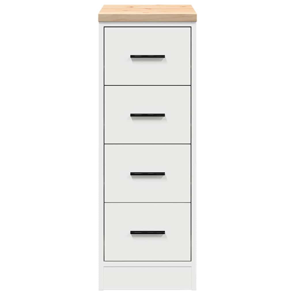 vidaXL ντουλάπι αποθήκευσης γκαράζ Λευκό 30x51x85 εκ μασίφ ξύλο πεύκο