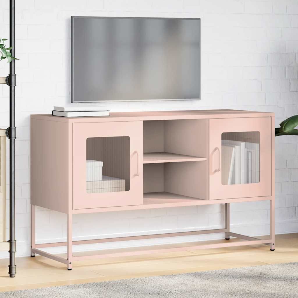vidaXL Έπιπλο Τηλεόρασης Ροζ 100,5x39x60,5 εκ. από Ατσάλι