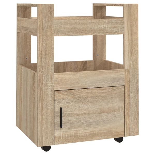 vidaXL Τρόλεϊ Κουζίνας Sonoma δρυς 60x45x80 εκ. από Επεξεργασμένο Ξύλο