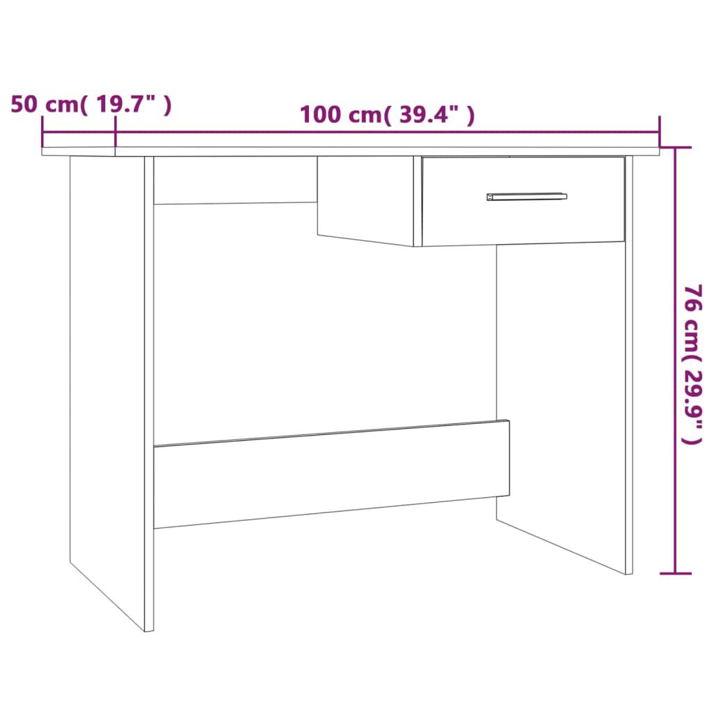 vidaXL Γραφείο Γκρι Sonoma 100x50x76 εκ. από Επεξεργασμένο Ξύλο
