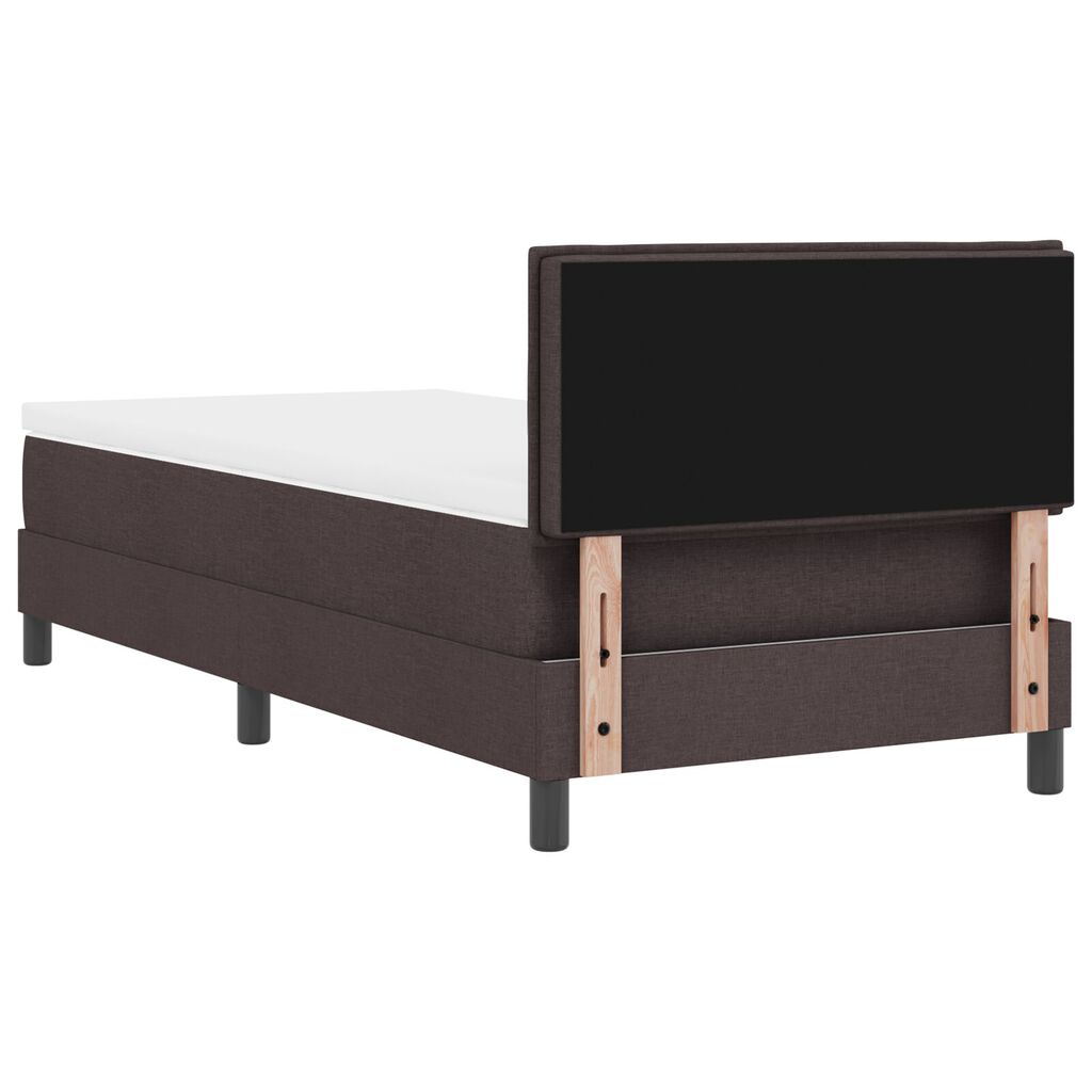 vidaXL Κρεβάτι Βάσης με Στρώμα Σκούρο Καφέ 90x190 cm Ύφασμα