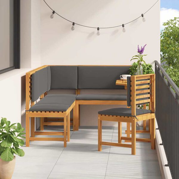 vidaXL Σετ Μπιστρό Κήπου 6 pcs Καφέ Μασίφ ξύλο ακακίας