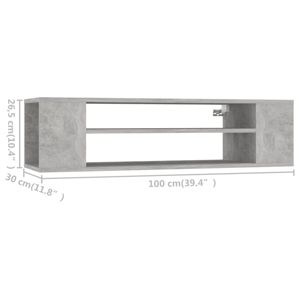 vidaXL Έπιπλο Τηλεόρασης Κρεμ. Γκρι Σκυρ. 100x30x26,5 εκ. Επεξ. Ξύλο