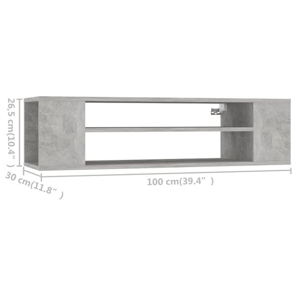 vidaXL Έπιπλο Τηλεόρασης Κρεμ. Γκρι Σκυρ. 100x30x26,5 εκ. Επεξ. Ξύλο