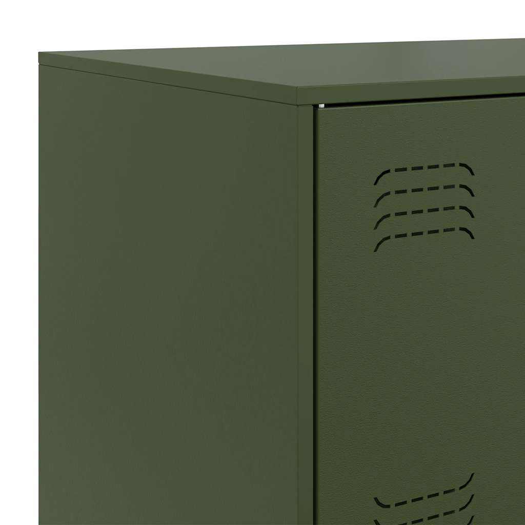 vidaXL Ντουλάπι Πράσινο Λαδί 67x39x107 εκ. από Ατσάλι