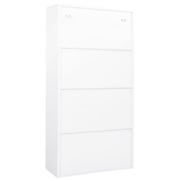 vidaXL Ντουλάπα Γραφείου 90 x 40 x 180 εκ. Λευκή Ατσάλινη