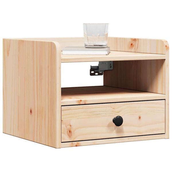 vidaXL Κομοδίνο με συρτάρι Καφέ 38 x 36 x 29.5 εκ Μασίφ ξύλο πεύκου
