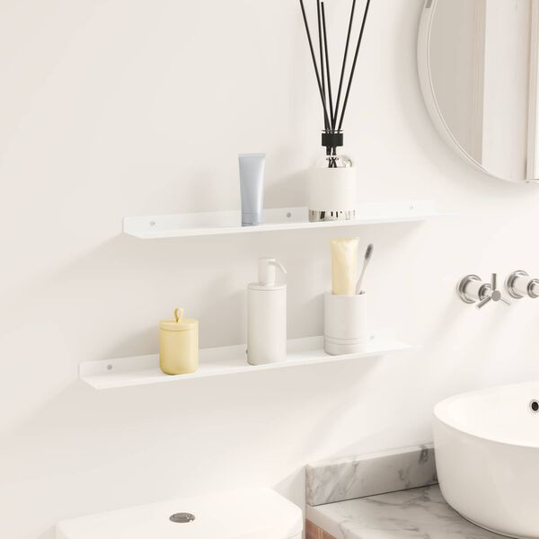 vidaXL &Pi;&lambda;&omega;&tau;ό &rho;ά&phi;&iota; &Epsilon;&pi;&iota;&tau;&omicron;ί&chi;&iota;&omicron; 2 pcs &Lambda;&epsilon;&upsilon;&kappa;ό&sigmaf; 60 x 8,5 x 2,5 &epsilon;&kappa; &Alpha;&tau;&sigma;ά&lambda;&iota;