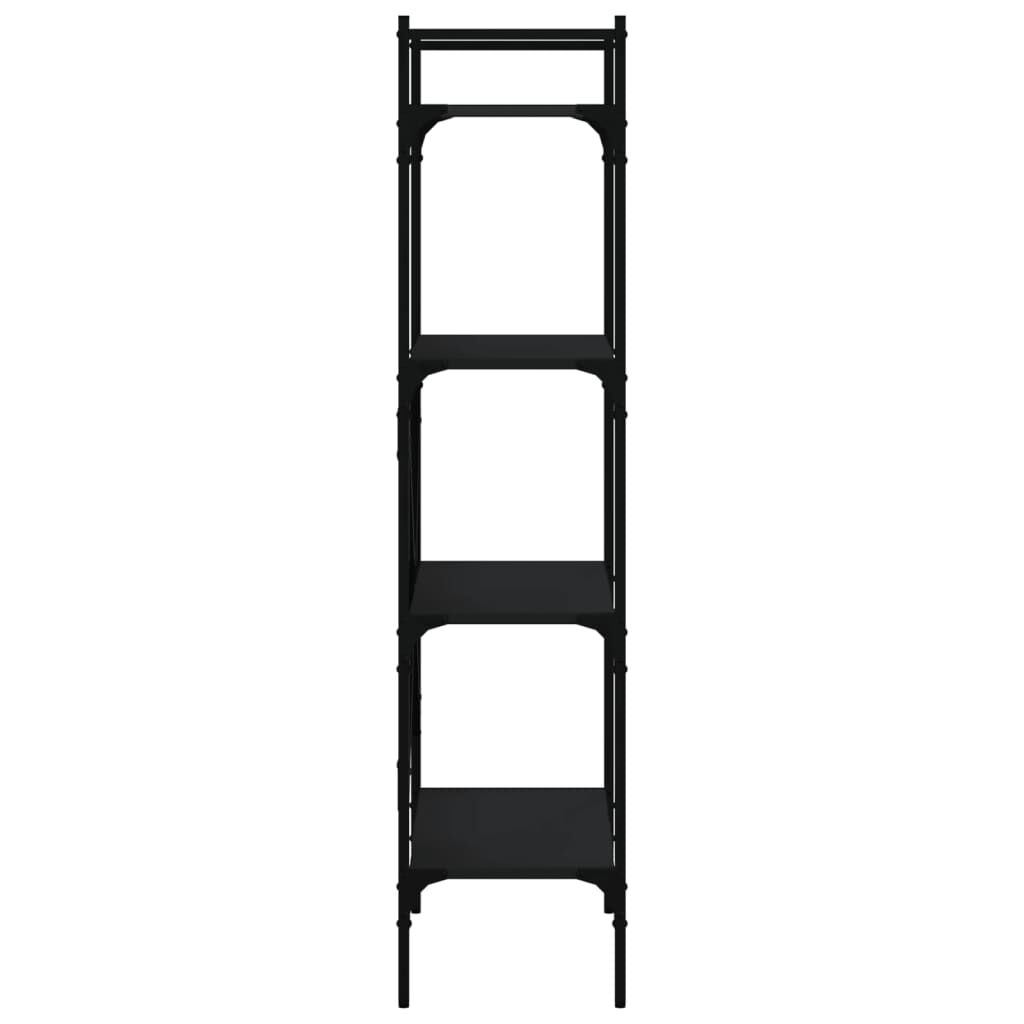 vidaXL Βιβλιοθήκη 4 Επιπέδων Μαύρη 56x31,5x138,5 εκ. Επεξεργ. Ξύλο