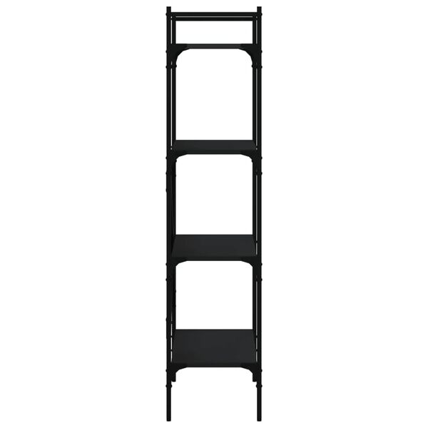 vidaXL Βιβλιοθήκη 4 Επιπέδων Μαύρη 56x31,5x138,5 εκ. Επεξεργ. Ξύλο