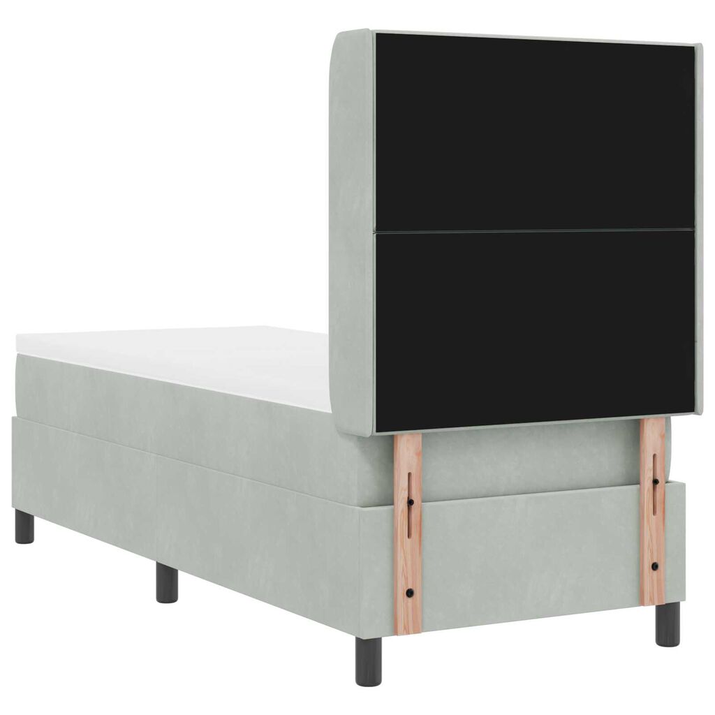 vidaXL Κρεβάτι με ελατήρια Ανοιχτό γκρι 80 x 200 cm Βελούδο