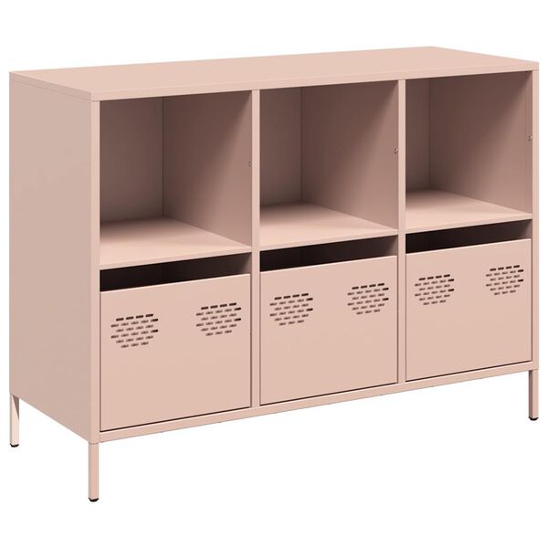 vidaXL Ντουλάπι Ροζ 101,5x39x73,5 εκ. από Χάλυβα Ψυχρής Έλασης
