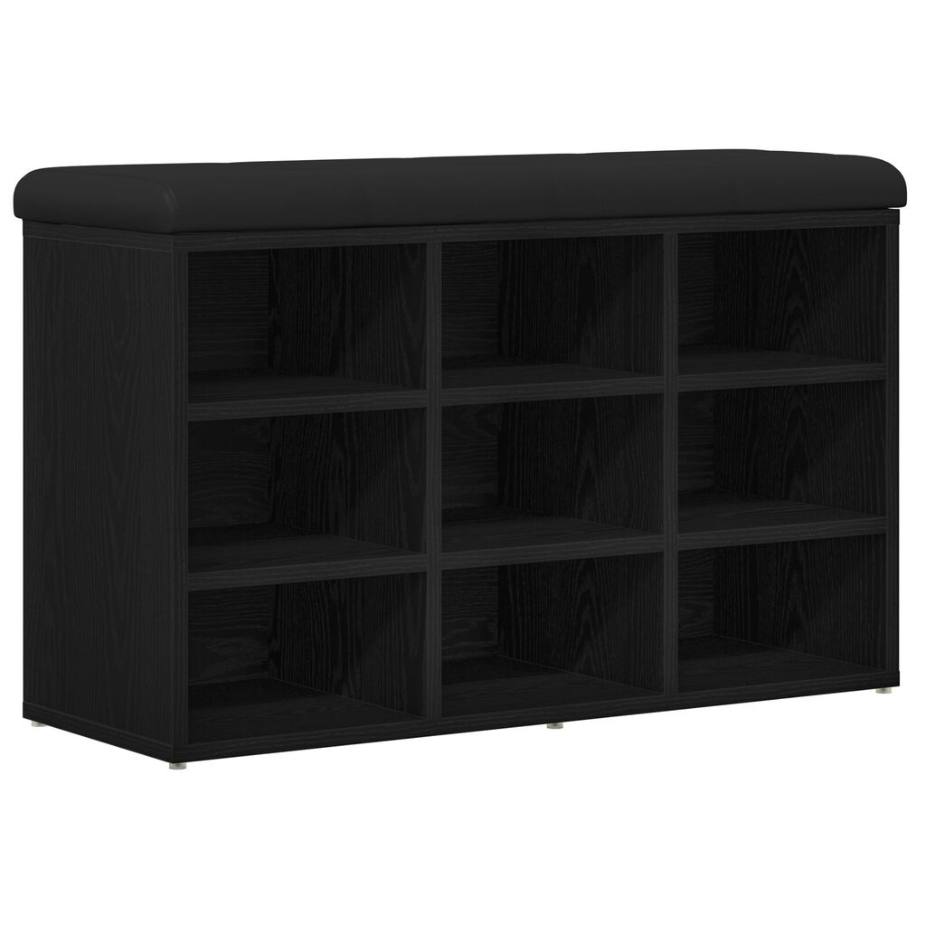 vidaXL Παγκάκι Αποθήκευσης Μαύρη Κέδρος 80x30x48 εκ. Συνθετικό Ξύλο