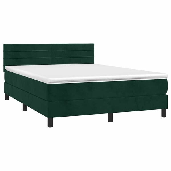 vidaXL &Kappa;&rho;&epsilon;&beta;ά&tau;&iota; Boxspring &mu;&epsilon; &Sigma;&tau;&rho;ώ&mu;&alpha; &Sigma;&kappa;&omicron;ύ&rho;&omicron; &Pi;&rho;ά&sigma;&iota;&nu;&omicron; 140x200&epsilon;&kappa;. &Beta;&epsilon;&lambda;&omicron;ύ&delta;&iota;&nu;&omicron;