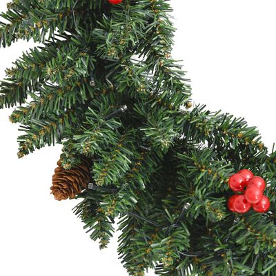 vidaXL Χριστουγεννιάτικα Δέντρα Τεχνητά 2 τεμ. Στεφάνι, Γιρλάντα & LED