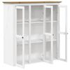 vidaXL Ντουλάπι BODO Λευκό/Καφέ 115,5x43x200,5 εκ. Μασίφ Ξύλο Πεύκου