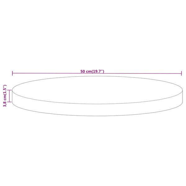 vidaXL Επιφάνεια Τραπεζιού Στρογγυλή Ø50x3,8εκ Μασίφ Ανακυκλωμένο Ξύλο