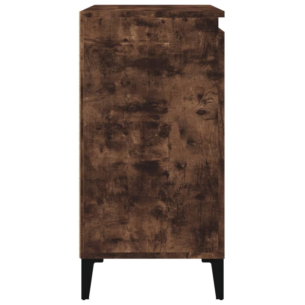 vidaXL Κομοδίνα 2 Τεμ. Καπνιστή Δρυς 40x35x70 εκ. Επεξεργασμένο Ξύλο