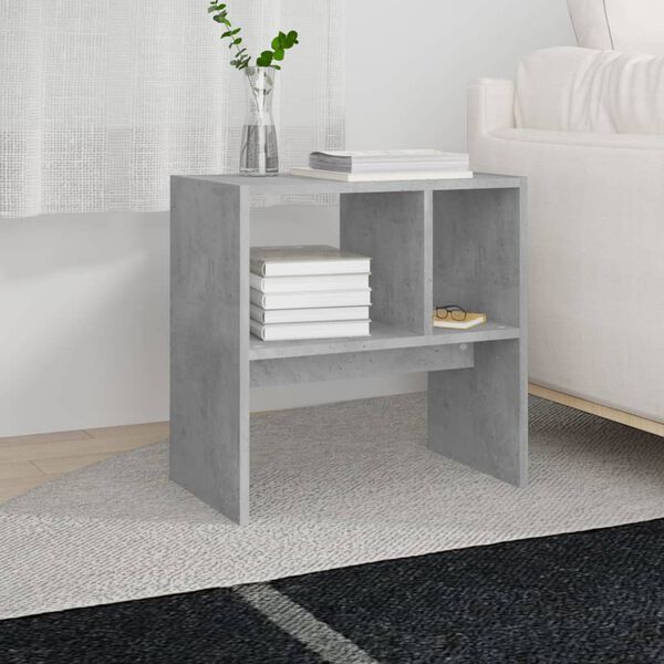 vidaXL Τραπέζι Βοηθητικό Γκρι Σκυροδέματος 50x30x50 εκ. Επεξ. Ξύλο