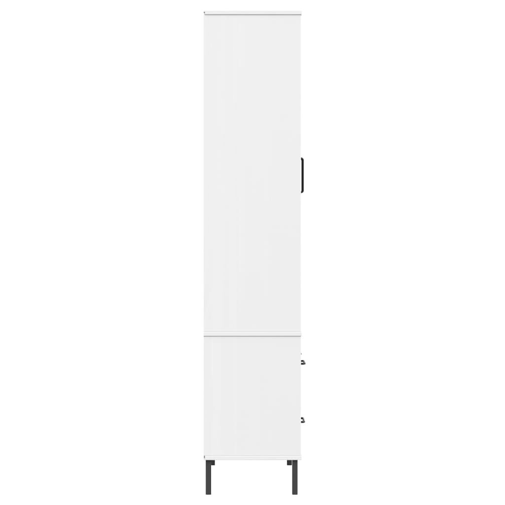 vidaXL Βιβλιοθήκη OSLO Λευκή 85x35x172,5 εκ. Μασίφ Ξύλο με Μετ. Πόδια