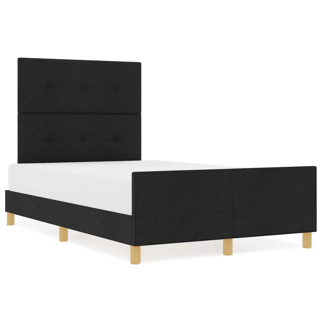 vidaXL Σκελετός Κρεβατιού με κεφαλάρι Μαύρο 120 x 200 cm ύφασμα
