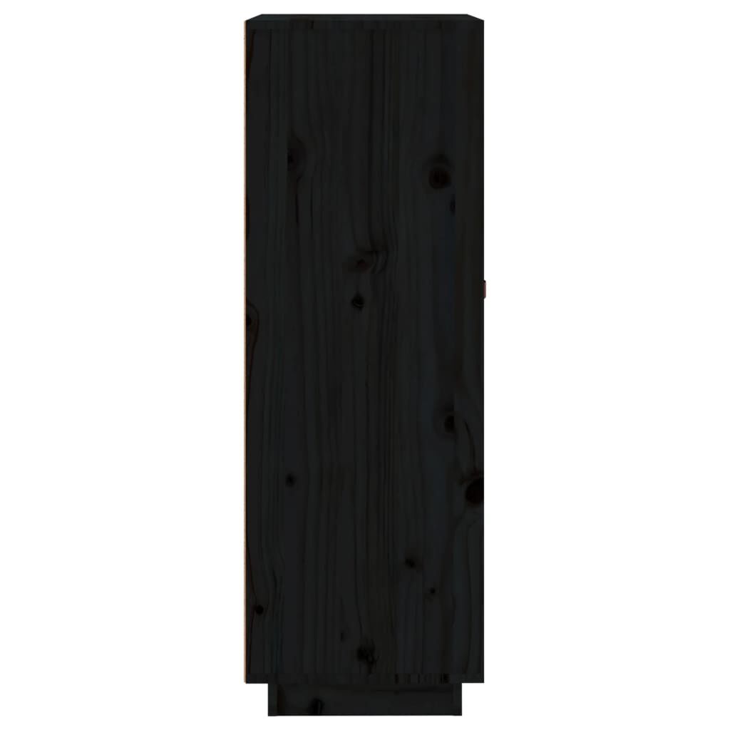 vidaXL Κάβα Κρασιών Μαύρο 45 x 34 x 100 εκ. από Μασίφ Ξύλο Πεύκου