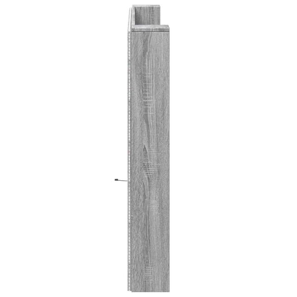vidaXL Κεφαλάρι με Αποθηκ. Χώρο & LED Γκρι Sonoma 200x16,5x103,5 εκ.