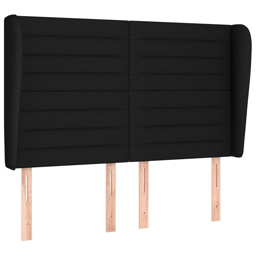 vidaXL Κρεβάτι Boxspring με Στρώμα Μαύρο 140x190 εκ. Υφασμάτινο