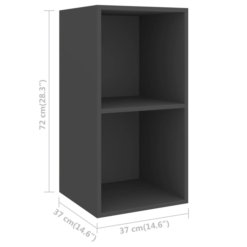 vidaXL Έπιπλο Τηλεόρασης Κρεμαστό Γκρι 37x37x72 εκ. από Επεξ. Ξύλο