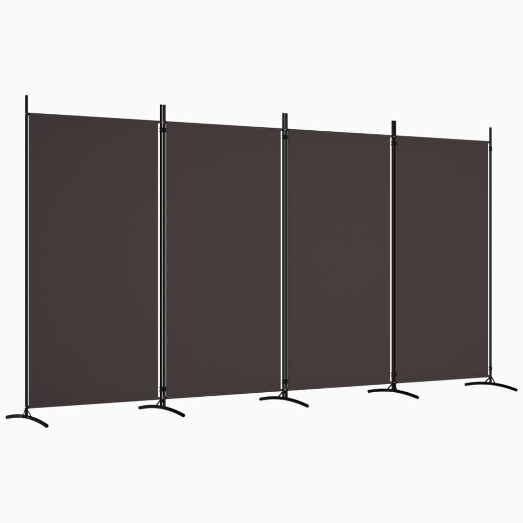 vidaXL Διαχωριστικό Δωματίου με 4 Πάνελ Καφέ 346 x 180 εκ. από Ύφασμα