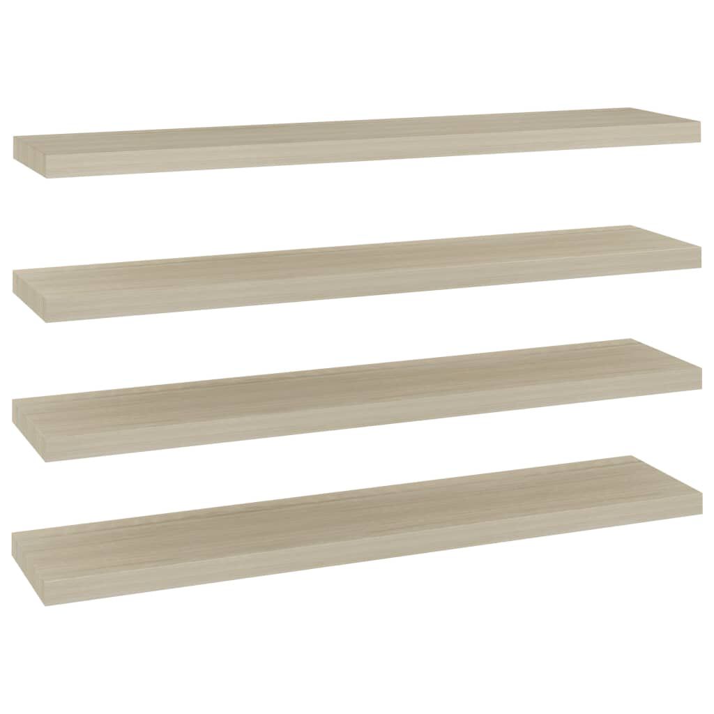 vidaXL Ράφια Τοίχου 4 τεμ. Χρώμα Δρυός 120 x 23,5 x 3,8 εκ. MDF