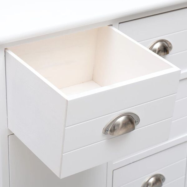 vidaXL Ντουλάπι με 10 Συρτάρια Λευκό 113 x 30 x 79 εκ. από Ξύλο