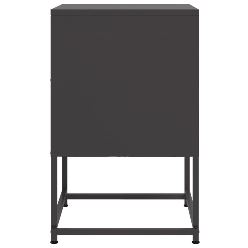 vidaXL Κομοδίνο Μαύρο 36 x 39 x 60,5 εκ. Ατσάλινο