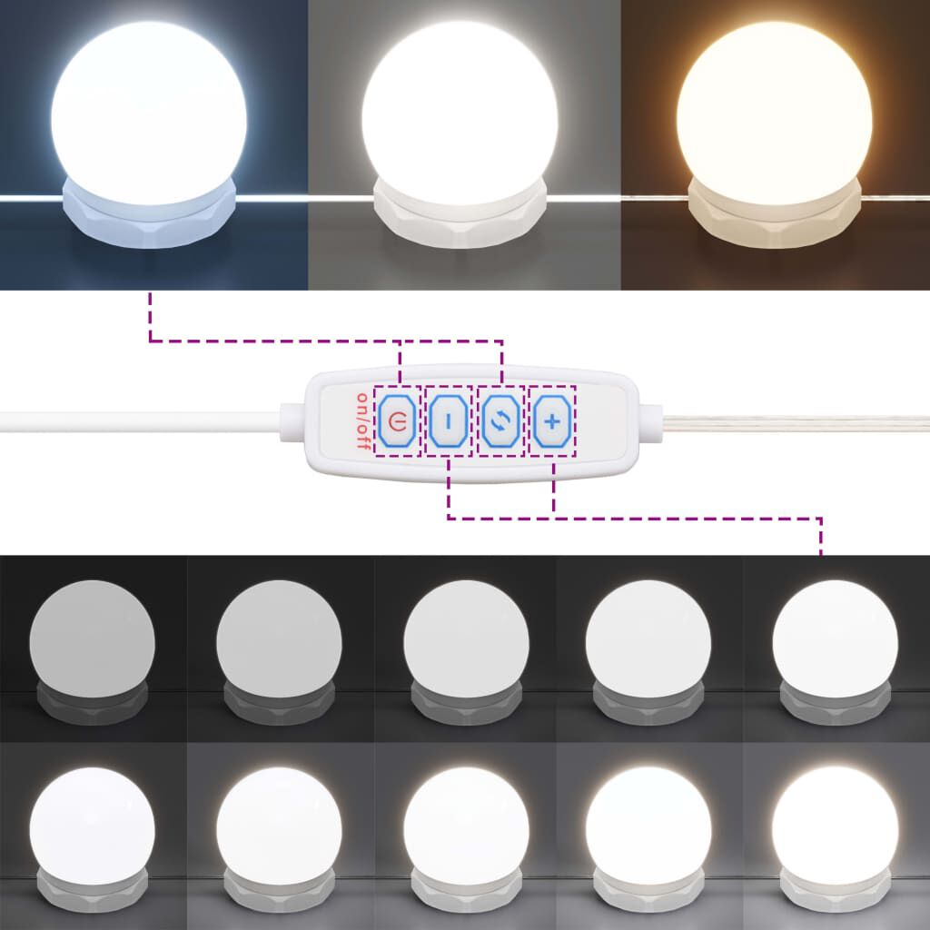 vidaXL Έπιπλο Καθρέπτη με LED Καπνιστή Δρυς 70 x 16,5 x 60 εκ.