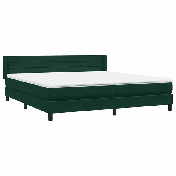vidaXL Box Spring &kappa;&rho;&epsilon;&beta;ά&tau;&iota; &mu;&epsilon; &sigma;&tau;&rho;ώ&mu;&alpha; &sigma;&kappa;&omicron;ύ&rho;&omicron; &pi;&rho;ά&sigma;&iota;&nu;&omicron; 180x220cm &Beta;&epsilon;&lambda;&omicron;ύ&delta;&iota;&nu;&omicron;