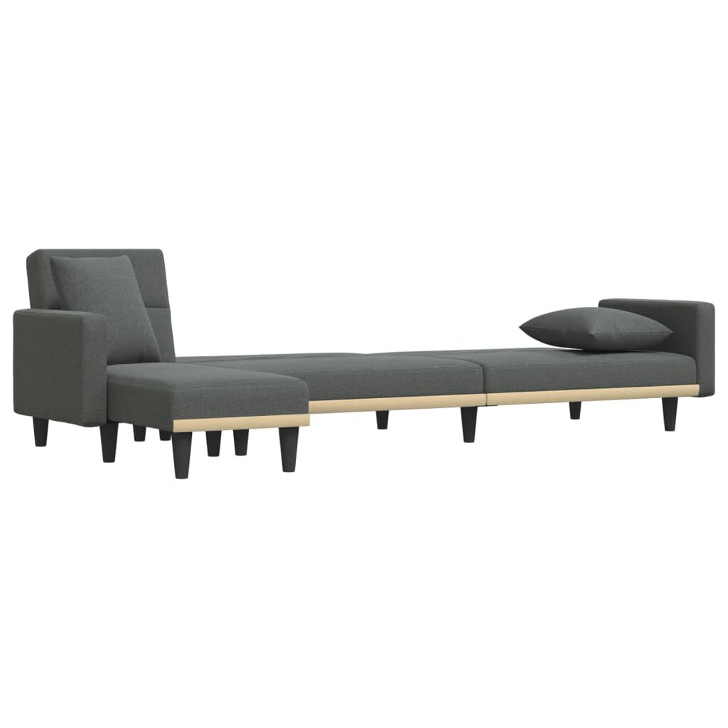 vidaXL Καναπές Κρεβάτι Γωνιακός Σκ. Γκρι 275x140x70 εκ. Υφασμάτινος
