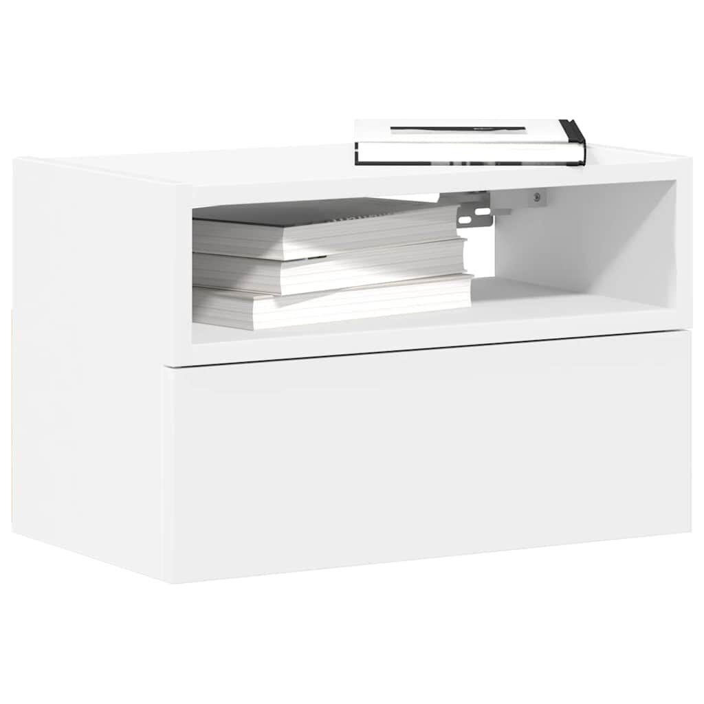 vidaXL Κομοδίνο Επιτοίχιο Λευκά 45x26x28,5 εκ.