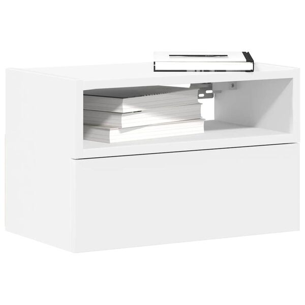 vidaXL Κομοδίνο Επιτοίχιο Λευκά 45x26x28,5 εκ.