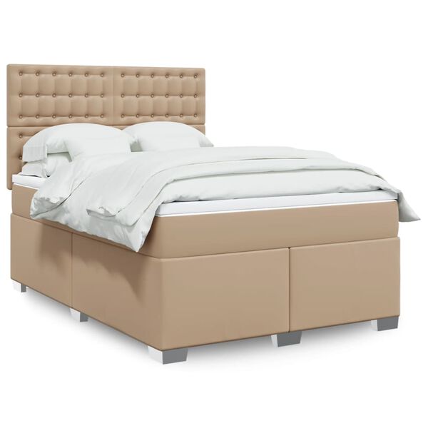 vidaXL &Kappa;&rho;&epsilon;&beta;ά&tau;&iota; Boxspring &mu;&epsilon; &Sigma;&tau;&rho;ώ&mu;&alpha; &Kappa;&alpha;&pi;&omicron;&upsilon;&tau;&sigma;ί&nu;&omicron; 140x190&epsilon;&kappa;.&alpha;&pi;ό &Sigma;&upsilon;&nu;&theta;.&Delta;έ&rho;&mu;&alpha;