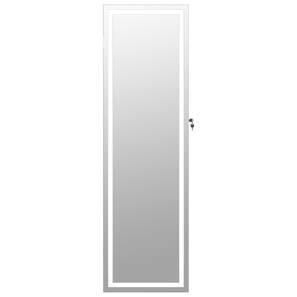 vidaXL Έπιπλο Κοσμημάτων με Καθρέφτη/LED Φώτα Επιτοίχιο Μαύρο