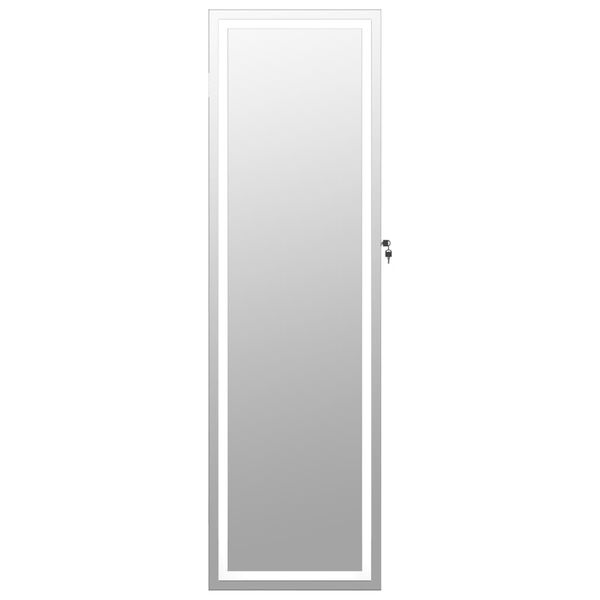 vidaXL Έπιπλο Κοσμημάτων με Καθρέφτη/LED Φώτα Επιτοίχιο Μαύρο