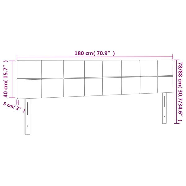 vidaXL Κεφαλάρια Κρεβατιού 2 τεμ. Ροζ 90x5x78/88 εκ. Βελούδινο