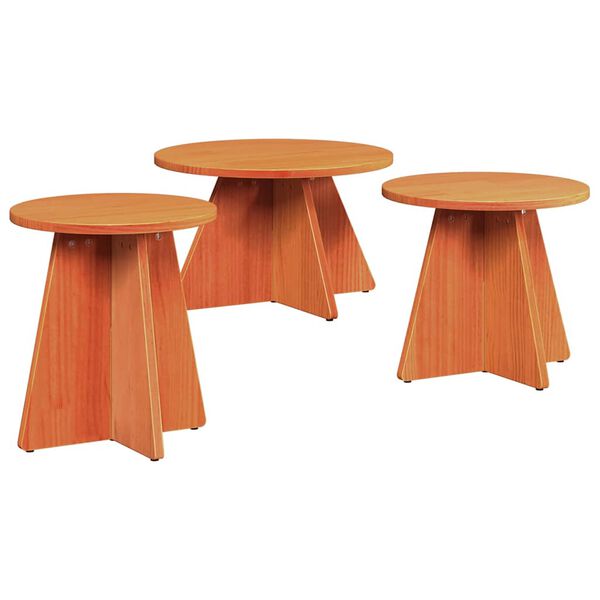 vidaXL Τραπεζάκι σαλονιού 3 pcs Καφέ κεριού 49 x 49 x 30 εκ.